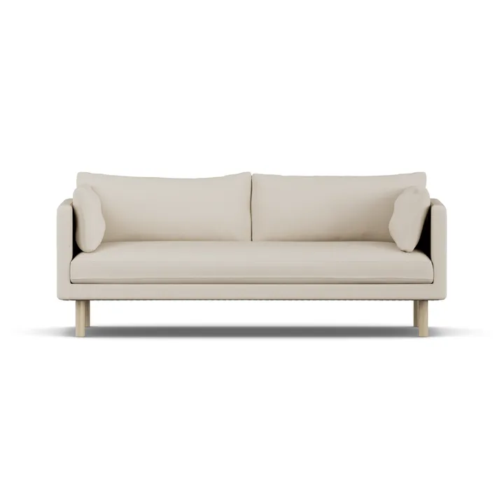Linnevik sofa - Jump Beige 1956-hvitoljet eik, 3-seters, uten skjørt - 1898