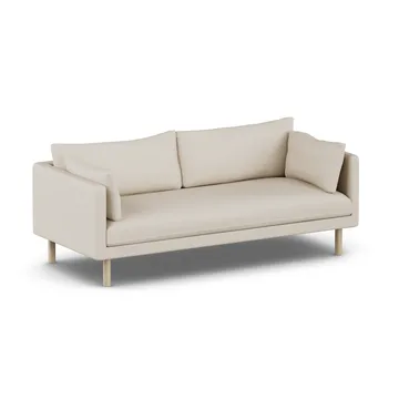 Linnevik sofa - Jump Beige 1956-hvitoljet eik, 3-seters, uten skjørt - 1898