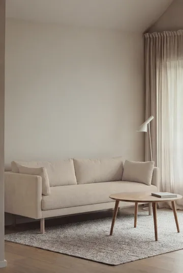 Linnevik sofa - Jump Beige 1956-hvitoljet eik, 3-seters, uten skjørt - 1898