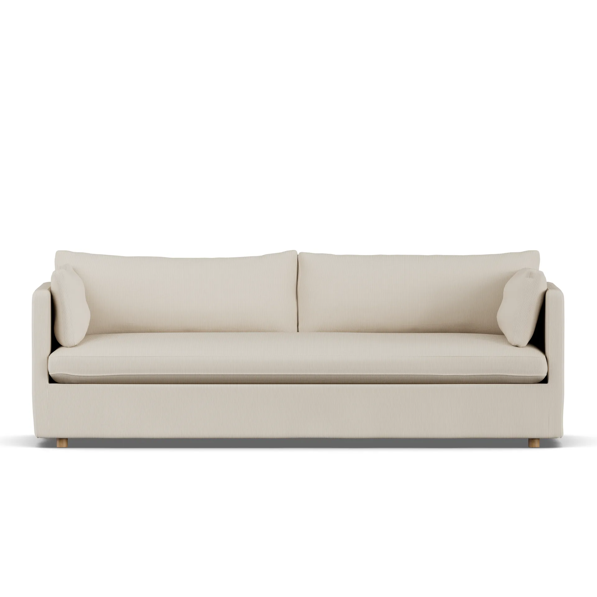 Linnevik sofa, Jump Beige 1956-hvitoljet eik, 4-seters, med skjørt 1898