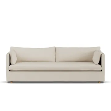 Linnevik sofa - Jump Beige 1956-hvitoljet eik, 4-seters, med skjørt - 1898