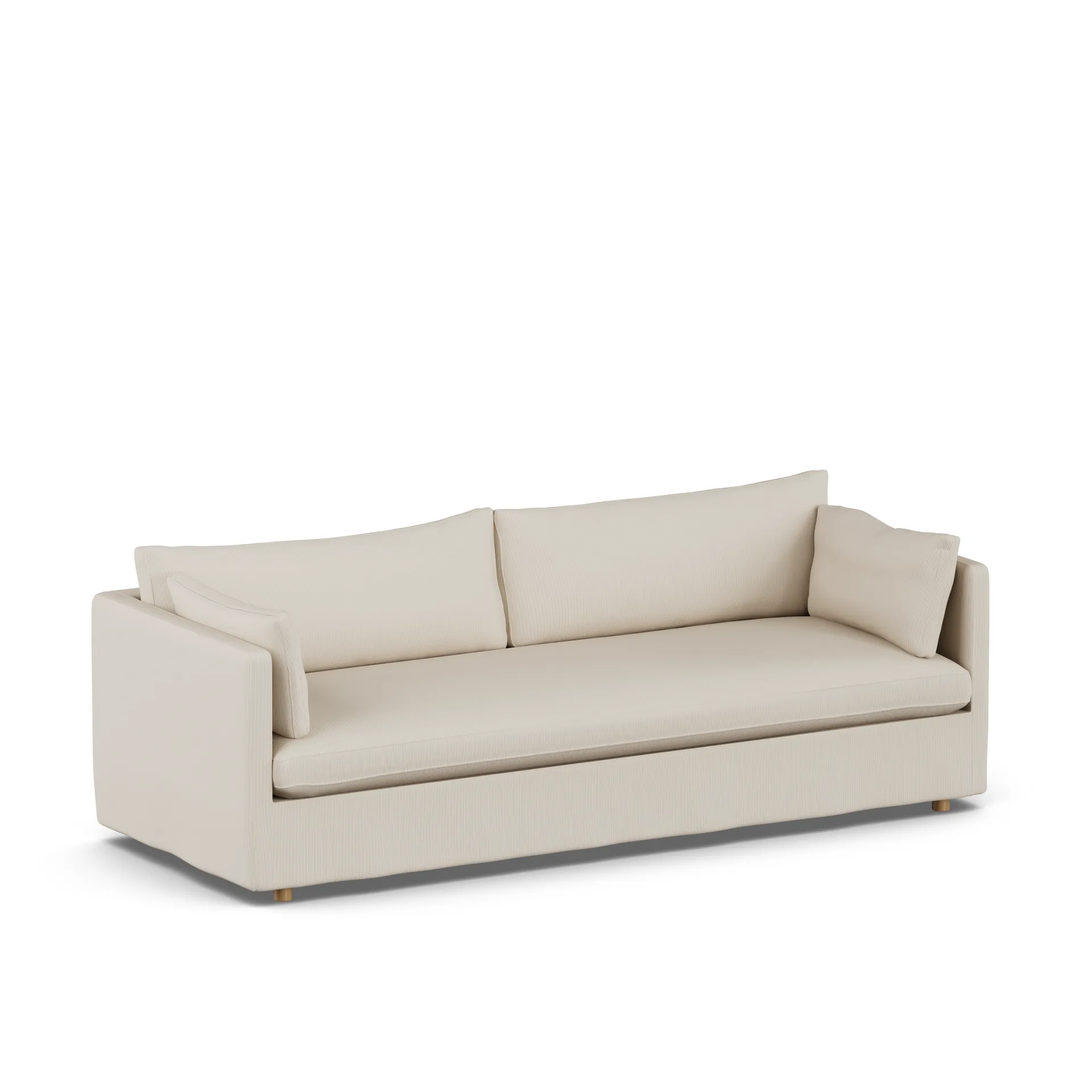 Linnevik sofa, Jump Beige 1956-hvitoljet eik, 4-seters, med skjørt 1898