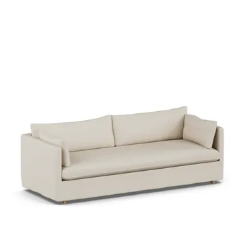 Linnevik sofa - Jump Beige 1956-hvitoljet eik, 4-seters, med skjørt - 1898