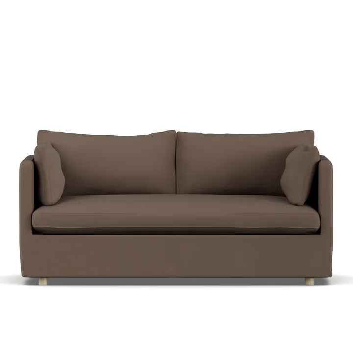 Linnevik sofa - Jump brown 1955-hvitoljet eik, 2-seters, med skjørt - 1898