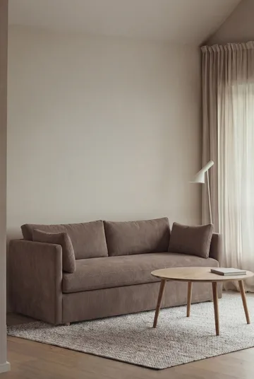 Linnevik sofa - Jump brown 1955-hvitoljet eik, 2-seters, med skjørt - 1898