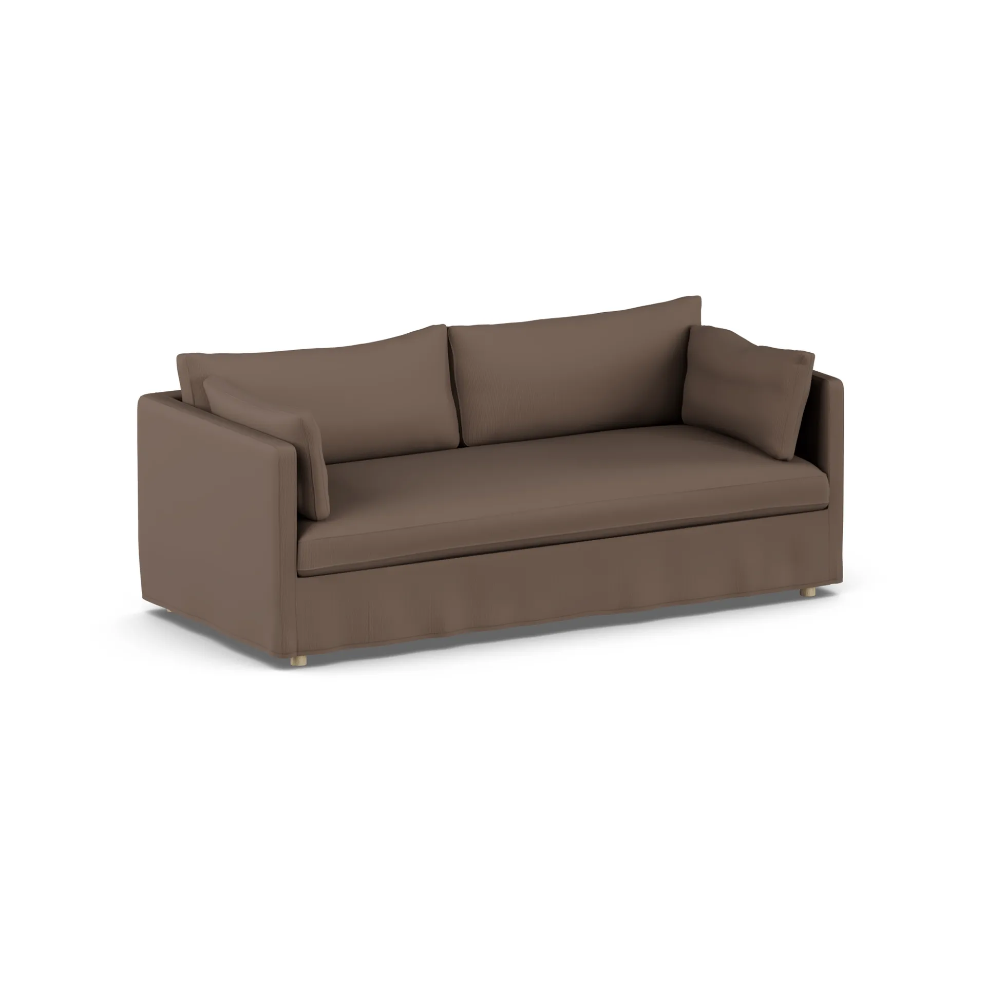 Linnevik sofa, Jump brown 1955-hvitoljet eik, 3-seters, med skjørt 1898