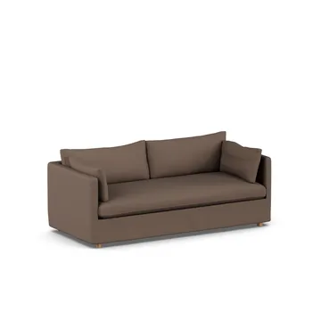 Linnevik sofa - Jump brown 1955-hvitoljet eik, 3-seters, med skjørt - 1898