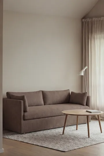 Linnevik sofa - Jump brown 1955-hvitoljet eik, 3-seters, med skjørt - 1898