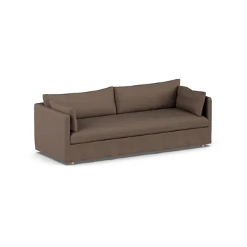 Linnevik sofa - Jump brown 1955-hvitoljet eik, 4-seters, med skjørt - 1898