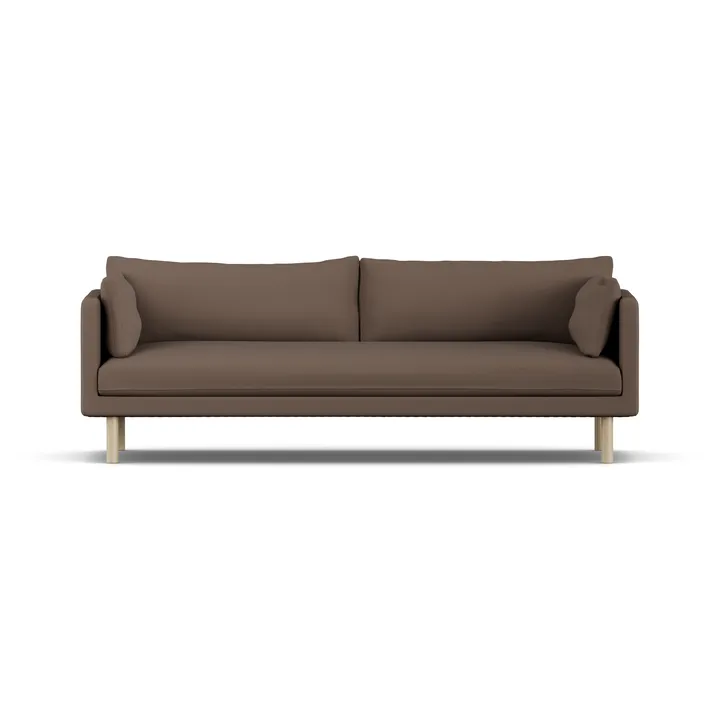 Linnevik sofa - Jump Brown 1955-hvitoljet eik, 4-seters, uten skjørt - 1898