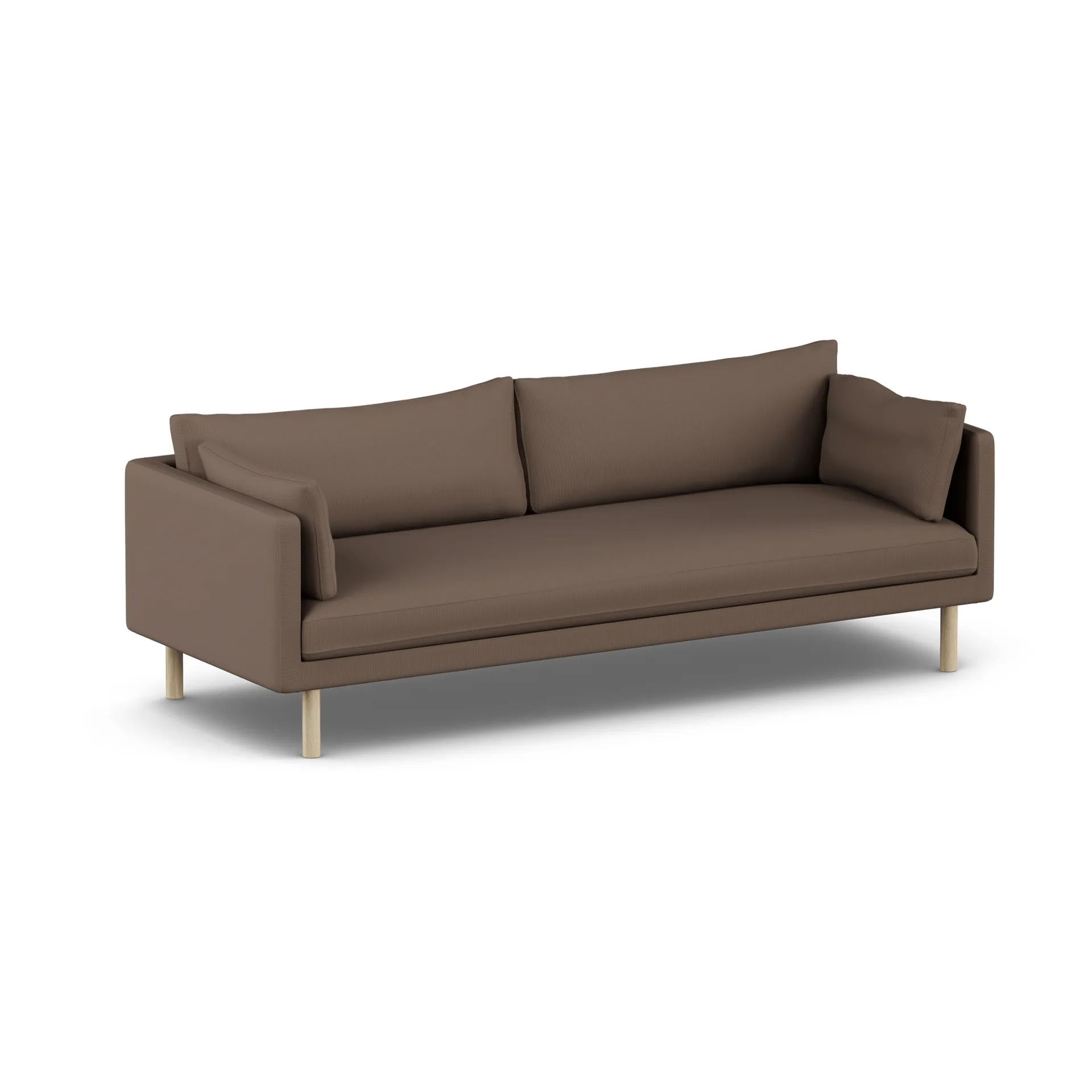 Linnevik sofa, Jump Brown 1955-hvitoljet eik, 4-seters, uten skjørt 1898