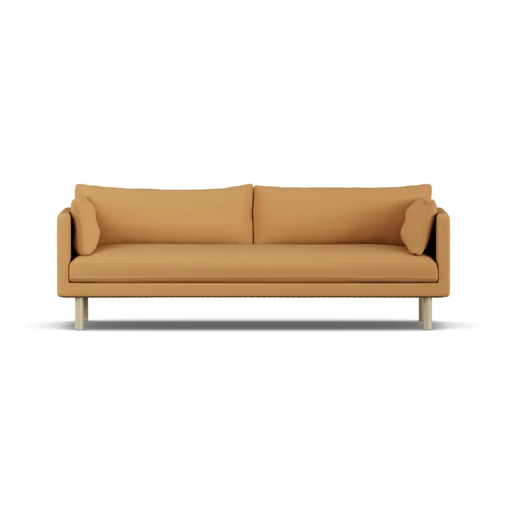Linnevik sofa - Jump Honey 1959-hvitoljet eik, 4-seters, uten skjørt - 1898