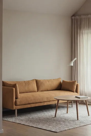 Linnevik sofa - Jump Honey 1959-hvitoljet eik, 4-seters, uten skjørt - 1898
