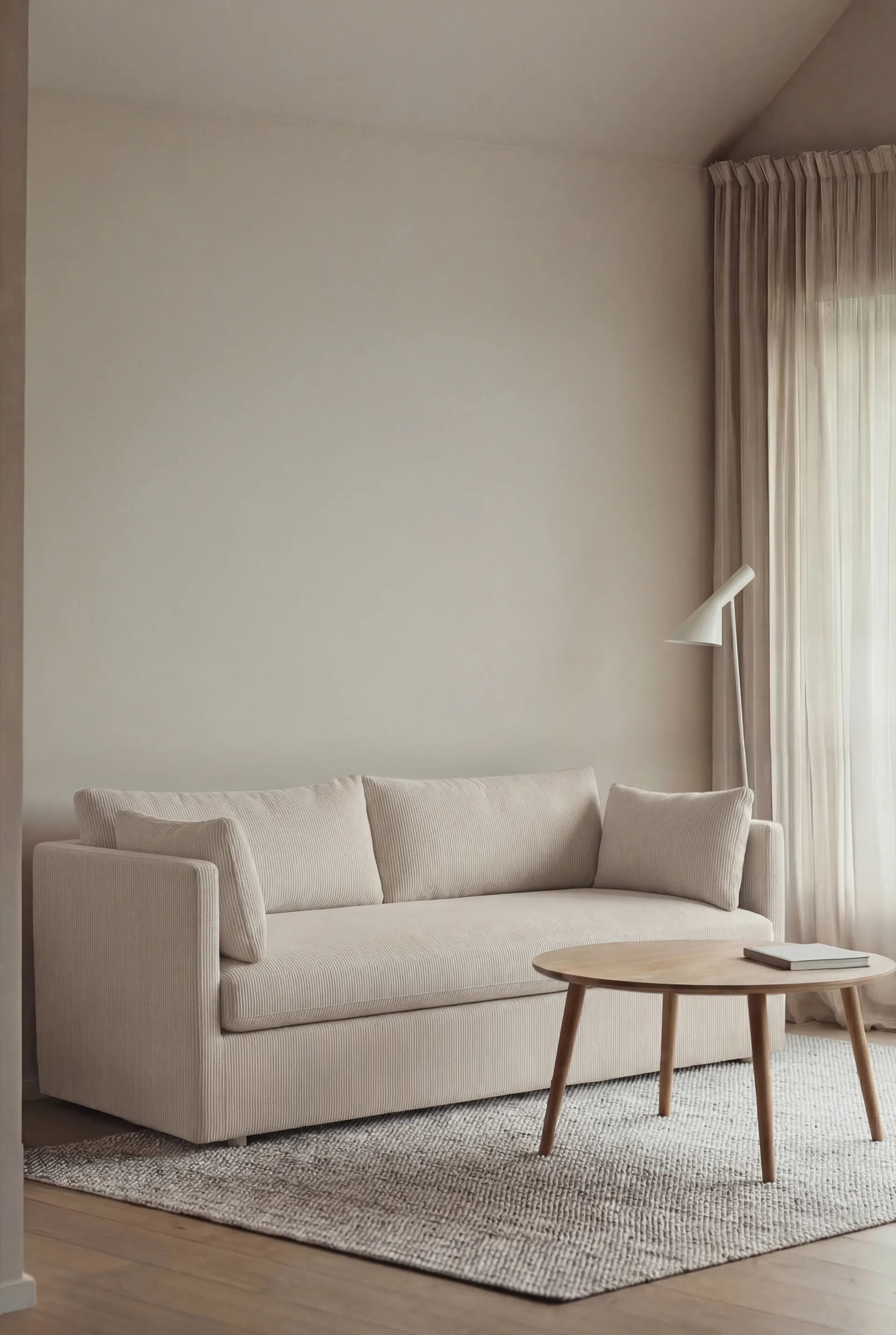 Linnevik sofa, Jump off white 1954-hvitoljet eik, 2-seters, med skjørt 1898