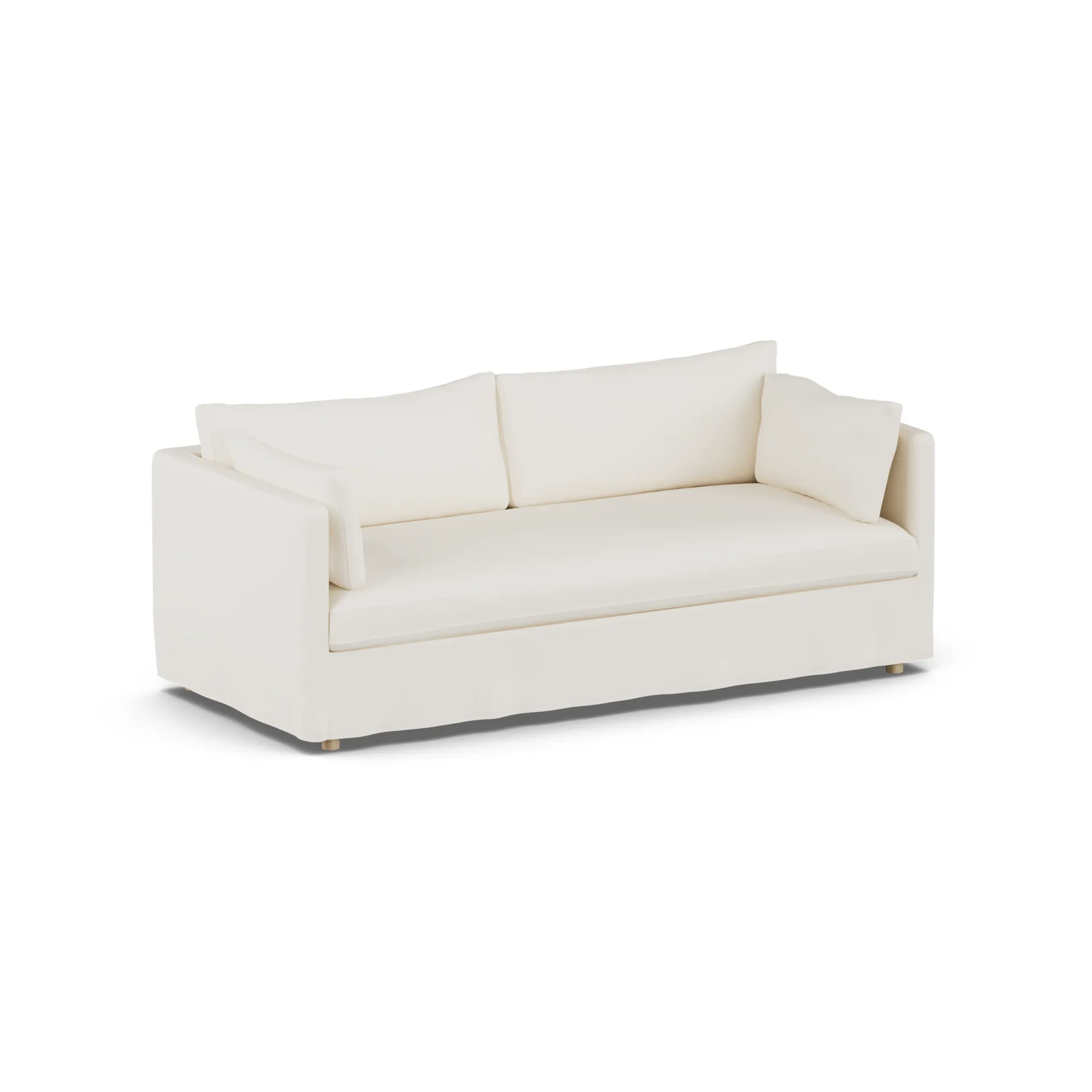 Linnevik sofa, Jump off white 1954-hvitoljet eik, 3-seters, med skjørt 1898