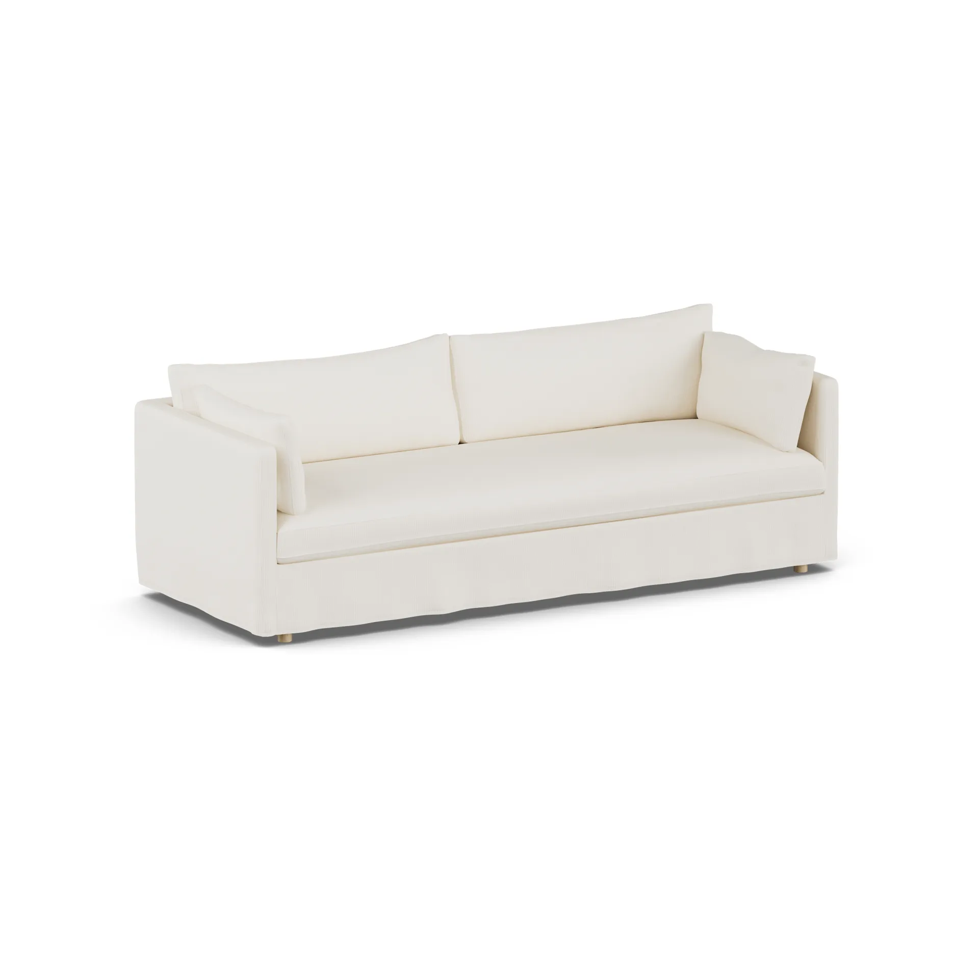 Linnevik sofa, Jump off white 1954-hvitoljet eik, 4-seters, med skjørt 1898