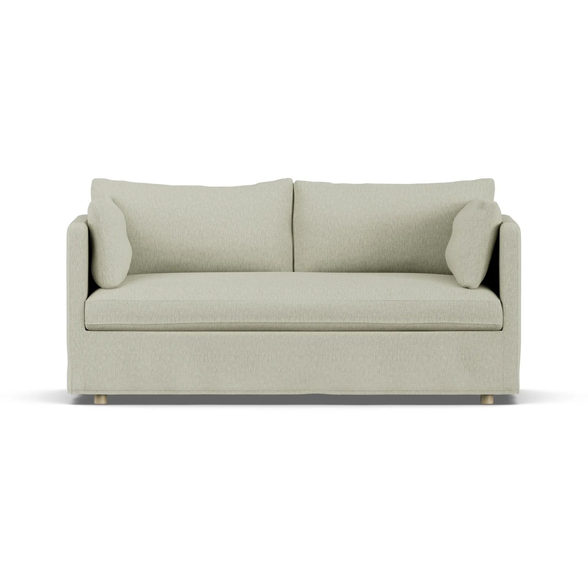 Linnevik sofa, Luiza Beige 3981-hvitoljet eik, 2-seters, med skjørt 1898