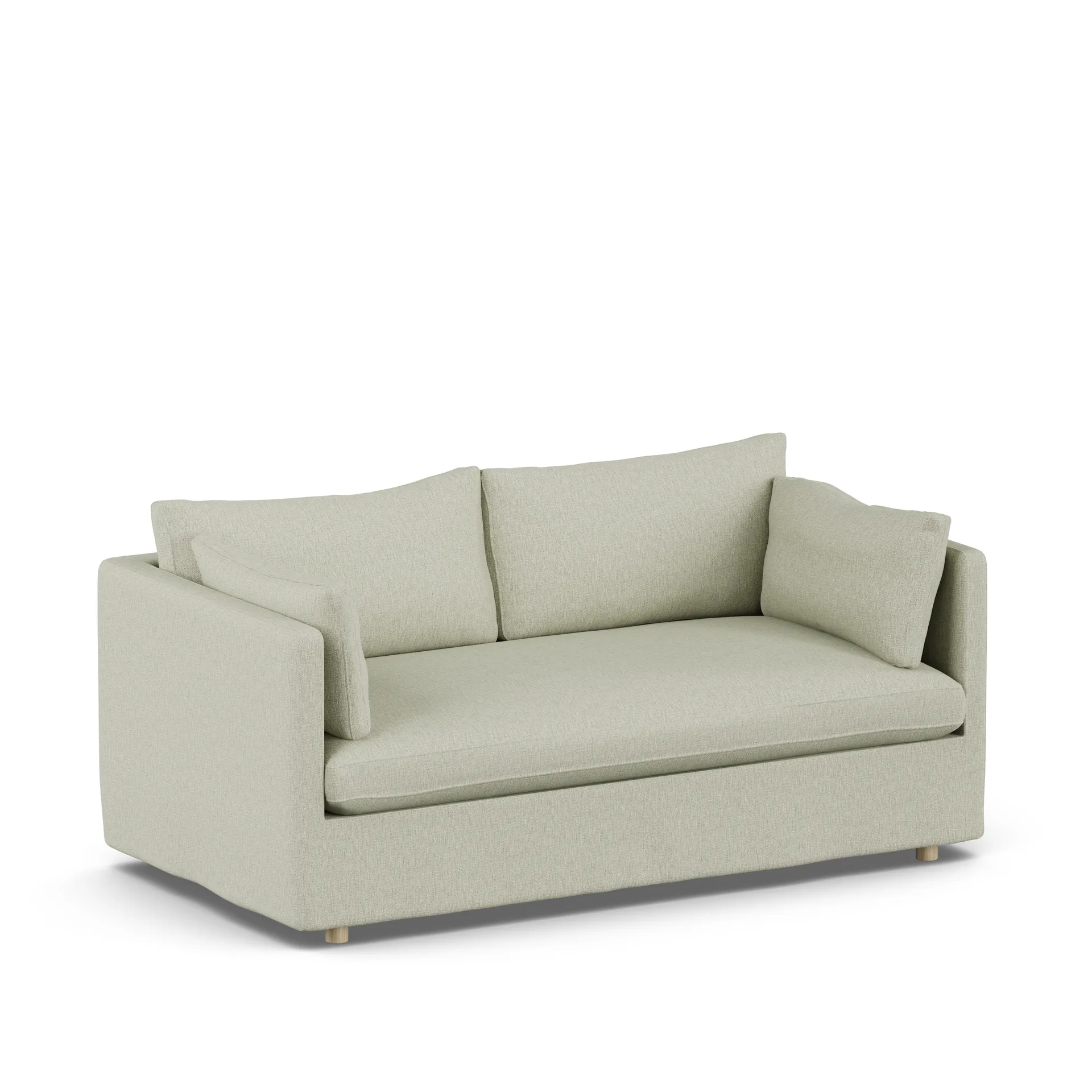 Linnevik sofa, Luiza Beige 3981-hvitoljet eik, 2-seters, med skjørt 1898