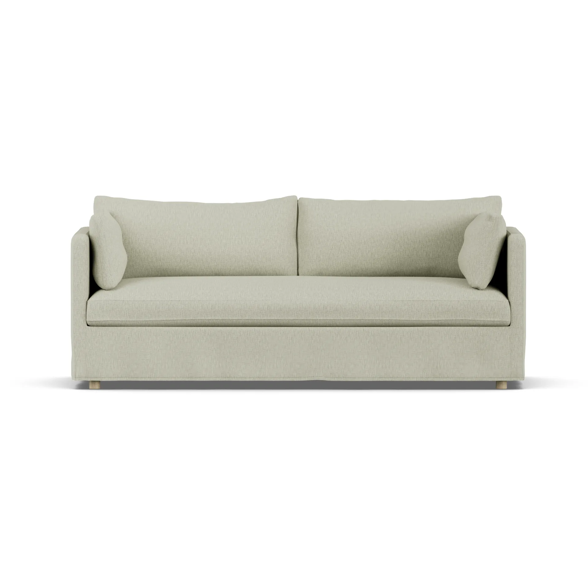 Linnevik sofa, Luiza Beige 3981-hvitoljet eik, 3-seters, med skjørt 1898