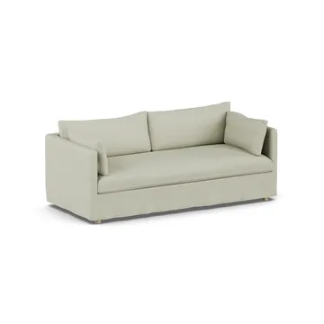 Linnevik sofa - Luiza Beige 3981-hvitoljet eik, 3-seters, med skjørt - 1898