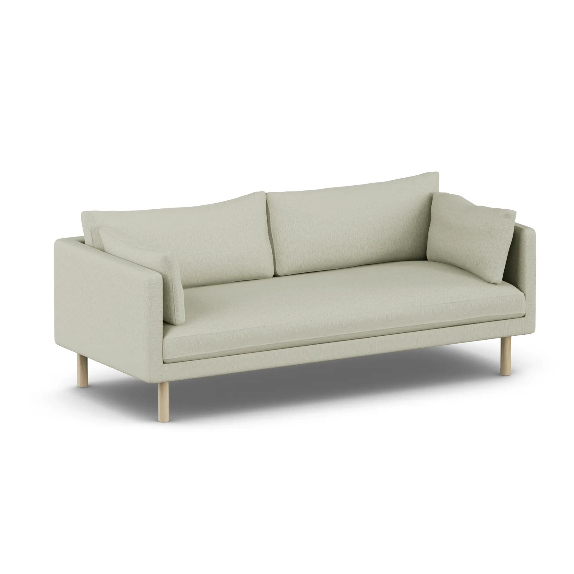 Linnevik sofa, Luiza Beige 3981-hvitoljet eik, 3-seters, uten skjørt 1898