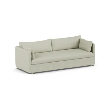 Linnevik sofa - Luiza beige 3981-hvitoljet eik, 4-seters, med skjørt - 1898