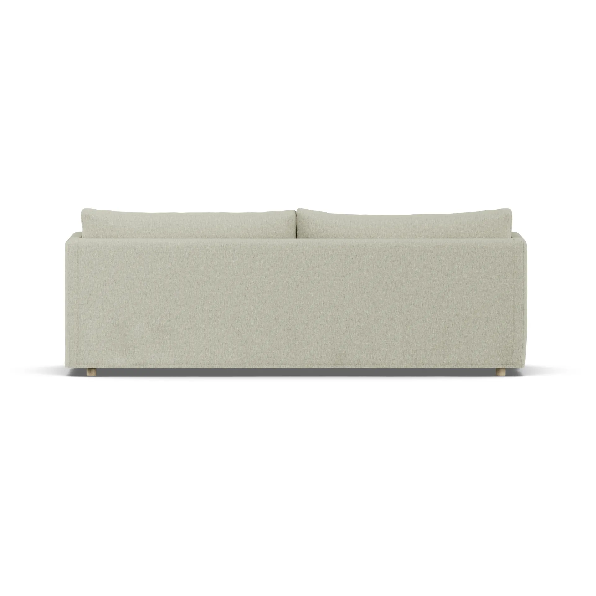 Linnevik sofa, Luiza beige 3981-hvitoljet eik, 4-seters, med skjørt 1898