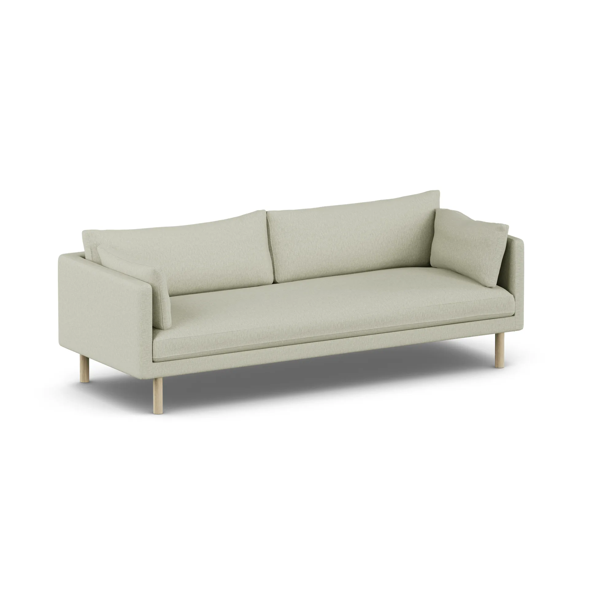 Linnevik sofa, Luiza Beige 3981-hvitoljet eik, 4-seters, uten skjørt 1898
