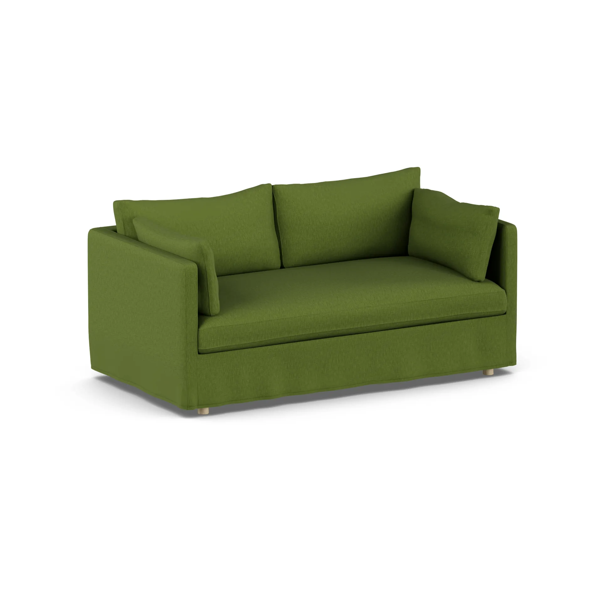 Linnevik sofa, Luiza Green 3975-hvitoljet eik, 2-seters, med skjørt 1898