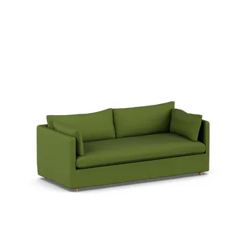 Linnevik sofa - Luiza green 3975-hvitoljet eik, 3-seters, med skjørt - 1898