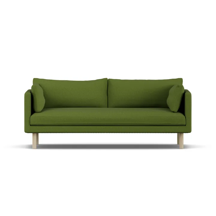 Linnevik sofa - Luiza Green 3975-hvitoljet eik, 3-seters, uten skjørt - 1898