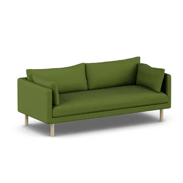 Linnevik sofa - Luiza Green 3975-hvitoljet eik, 3-seters, uten skjørt - 1898