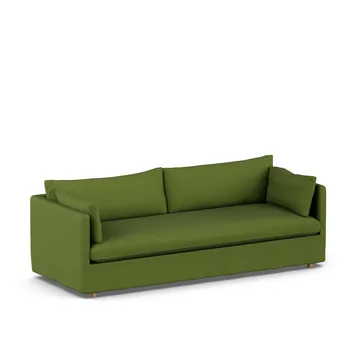 Linnevik sofa - Luiza Green 3975-hvitoljet eik, 4-seters, med skjørt - 1898