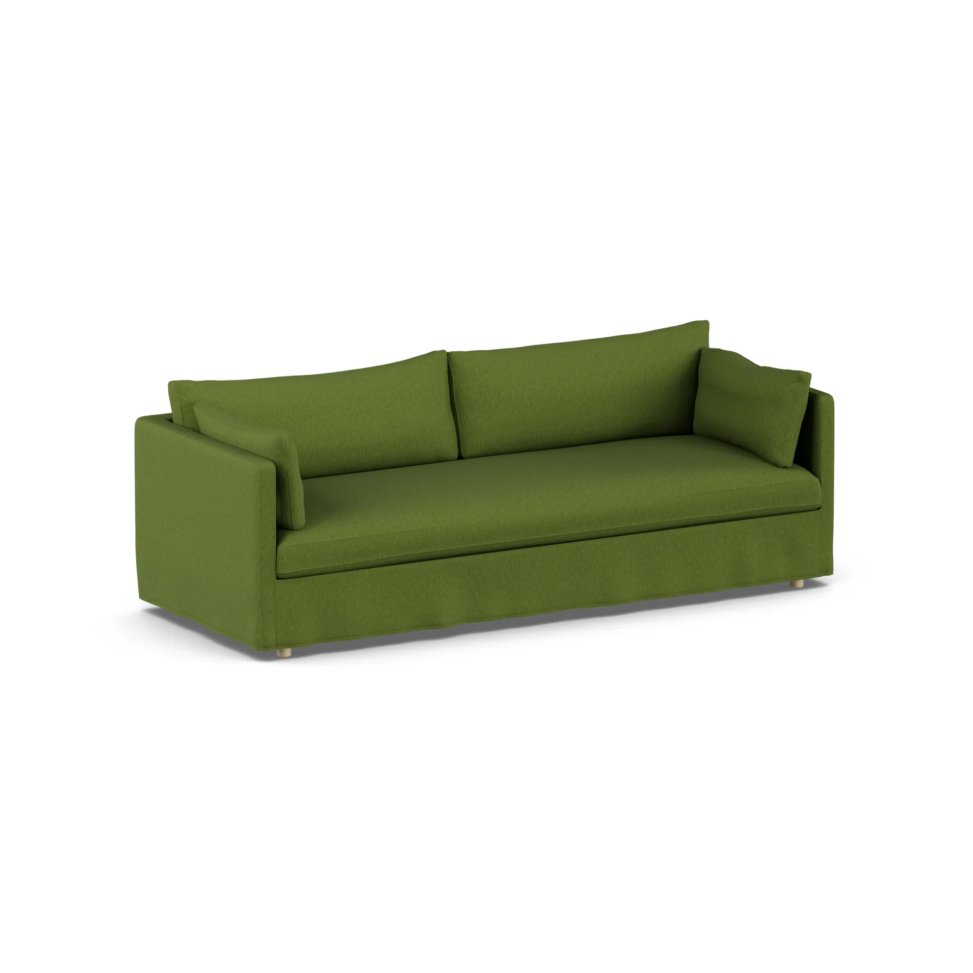 Linnevik sofa, Luiza Green 3975-hvitoljet eik, 4-seters, med skjørt 1898