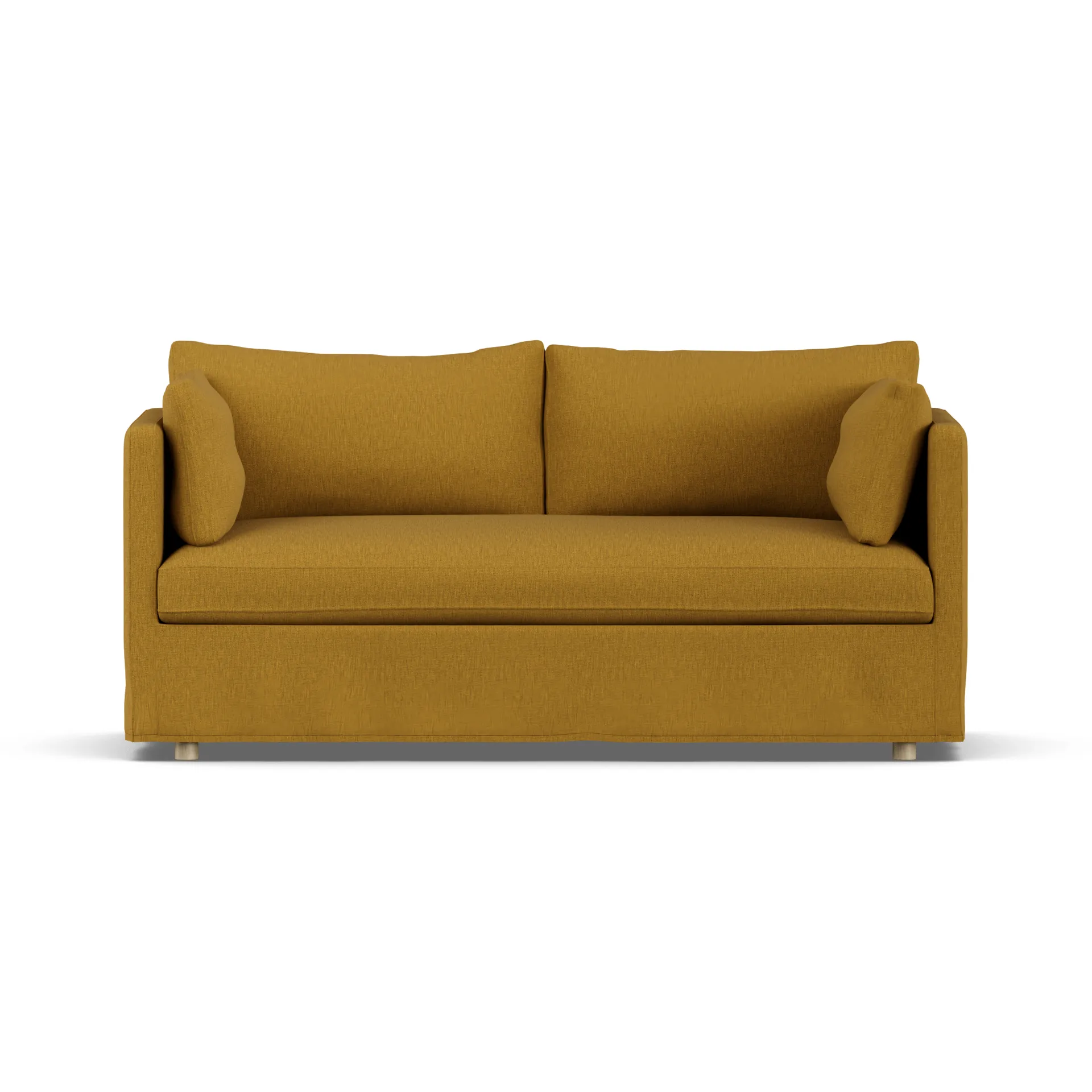 Linnevik sofa, Luiza Mustard 3972-hvitoljet eik, 2-seters, med skjørt 1898