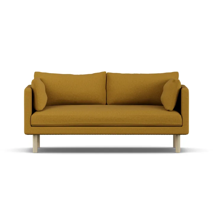 Linnevik sofa - Luiza Mustard 3972-hvitoljet eik, 2-seters, uten skjørt - 1898