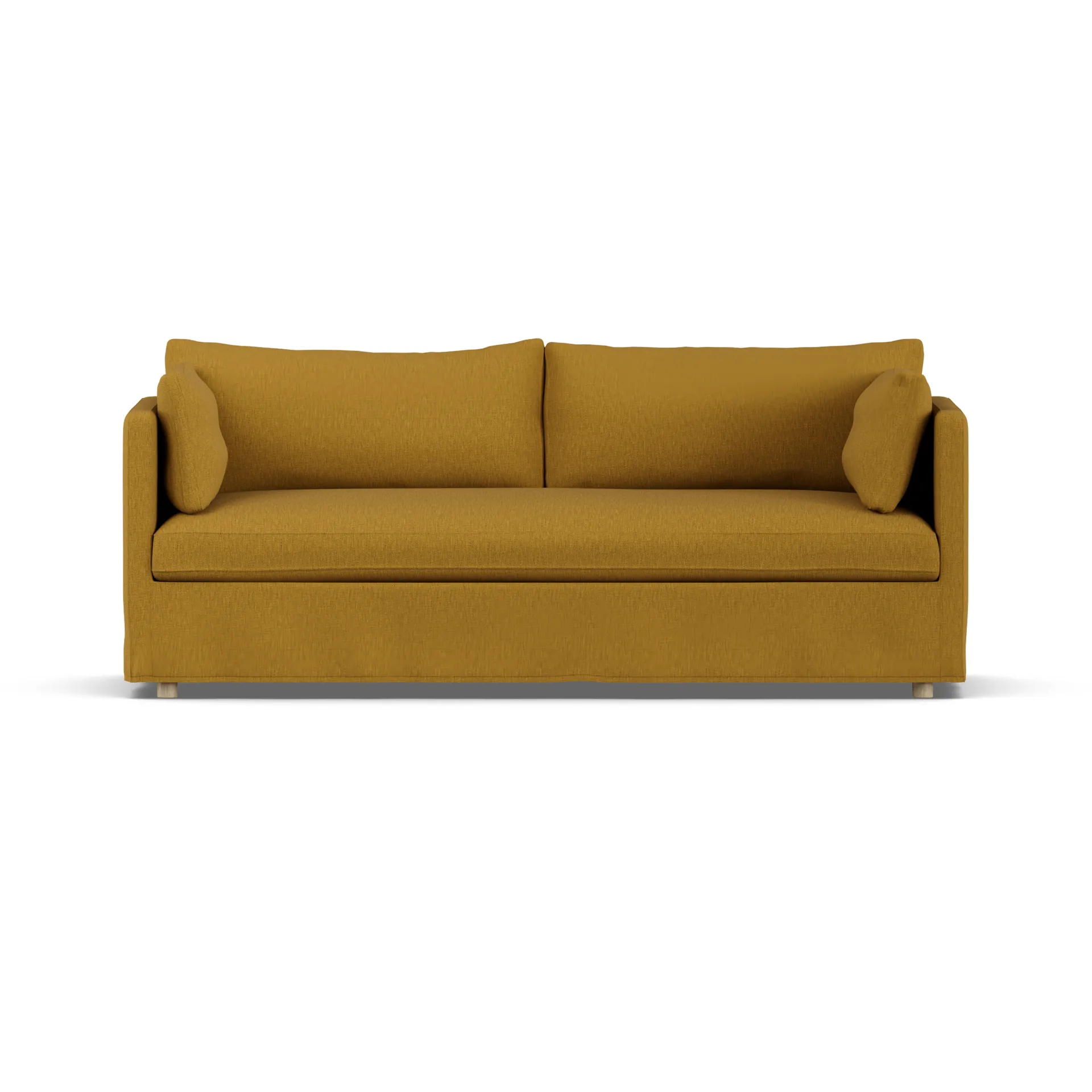 Linnevik sofa, Luiza Mustard 3972-hvitoljet eik, 3-seters, med skjørt 1898