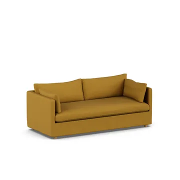 Linnevik sofa - Luiza Mustard 3972-hvitoljet eik, 3-seters, med skjørt - 1898
