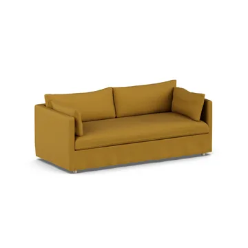 Linnevik sofa - Luiza Mustard 3972-hvitoljet eik, 3-seters, med skjørt - 1898