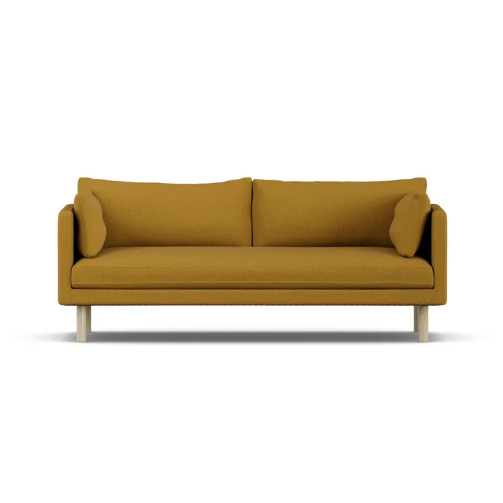 Linnevik sofa - Luiza Mustard 3972-hvitoljet eik, 3-seters, uten skjørt - 1898