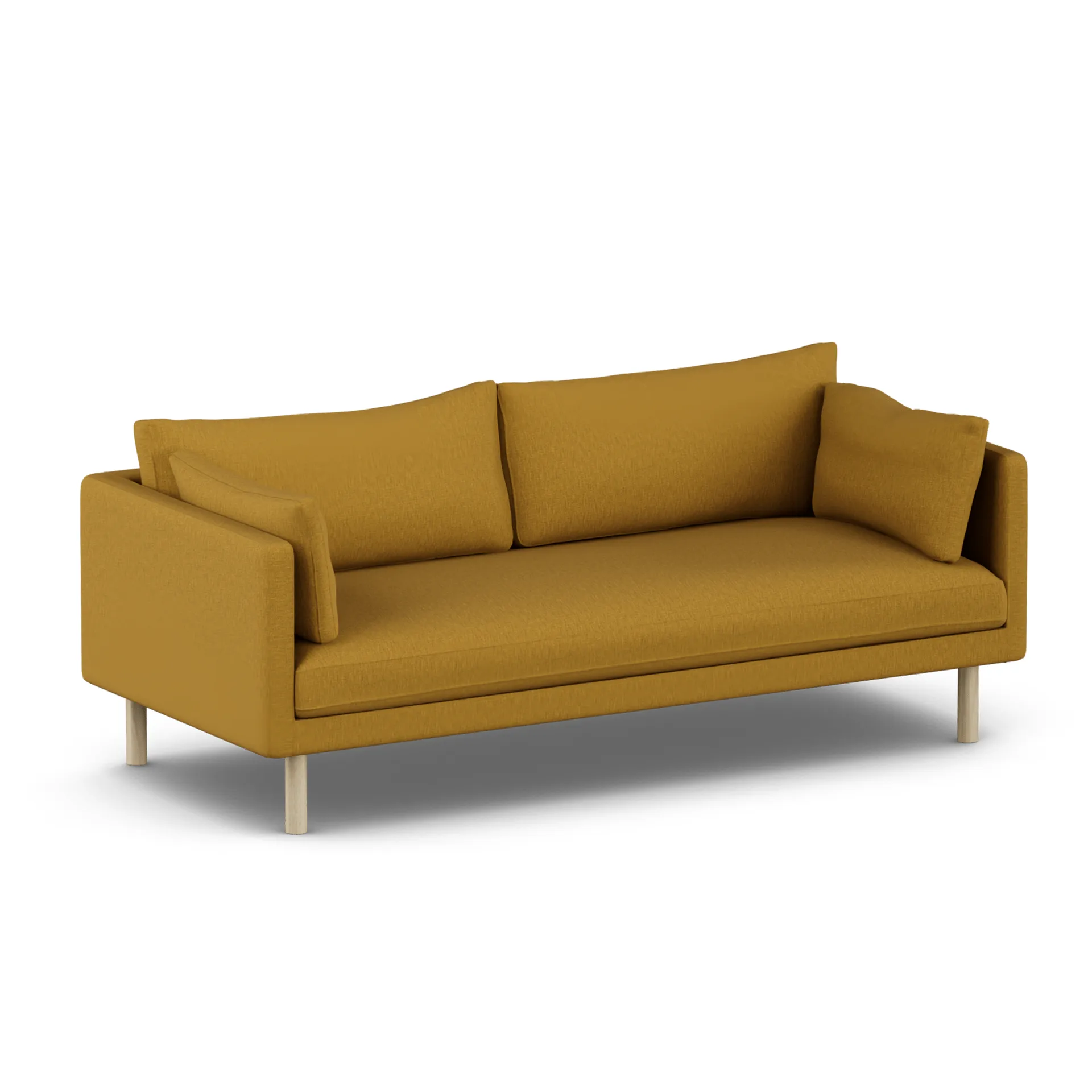 Linnevik sofa, Luiza Mustard 3972-hvitoljet eik, 3-seters, uten skjørt 1898