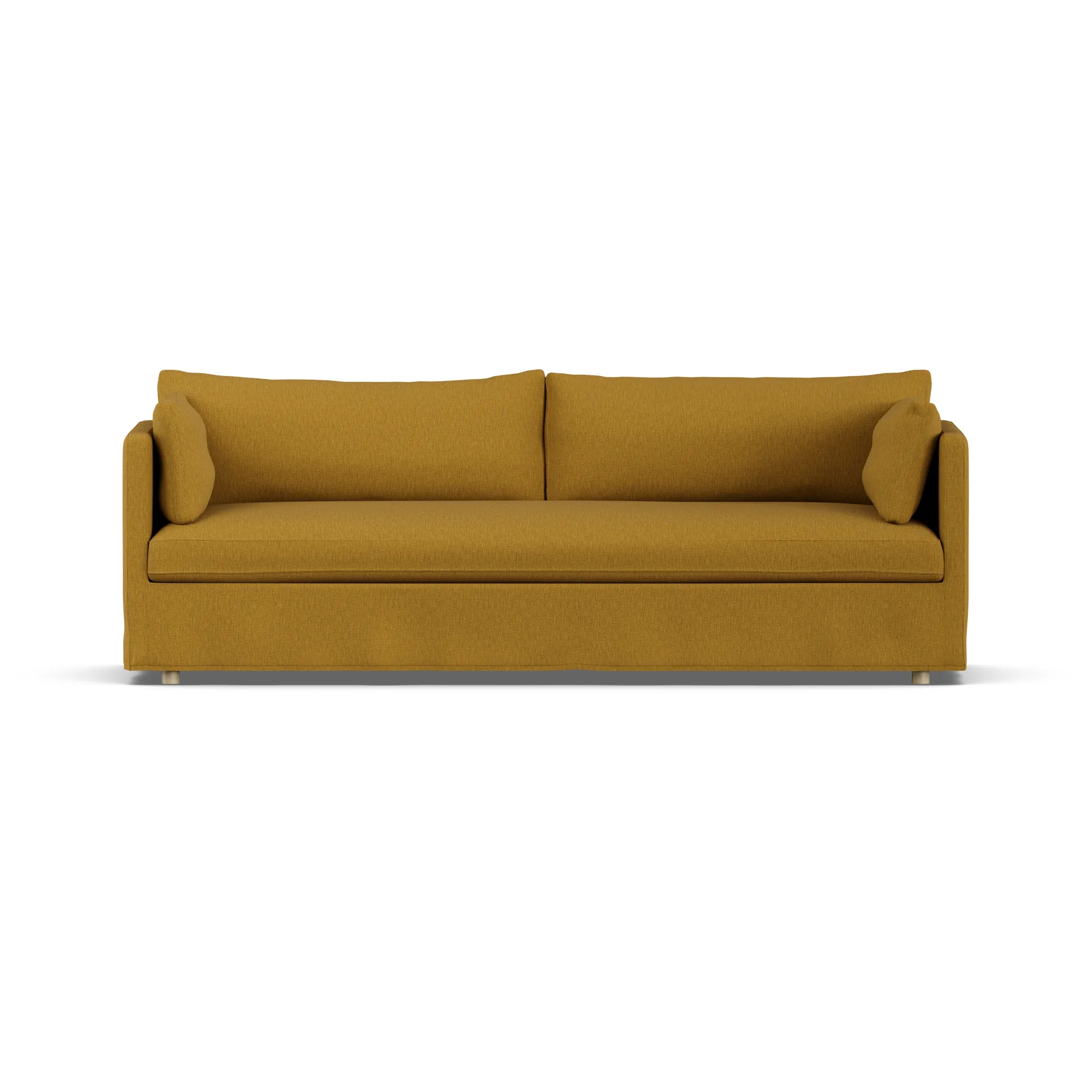 Linnevik sofa, Luiza Mustard 3972-hvitoljet eik, 4-seters, med skjørt 1898