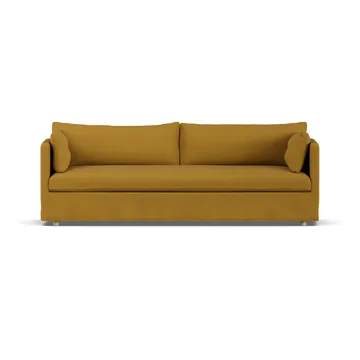 Linnevik sofa - Luiza Mustard 3972-hvitoljet eik, 4-seters, med skjørt - 1898