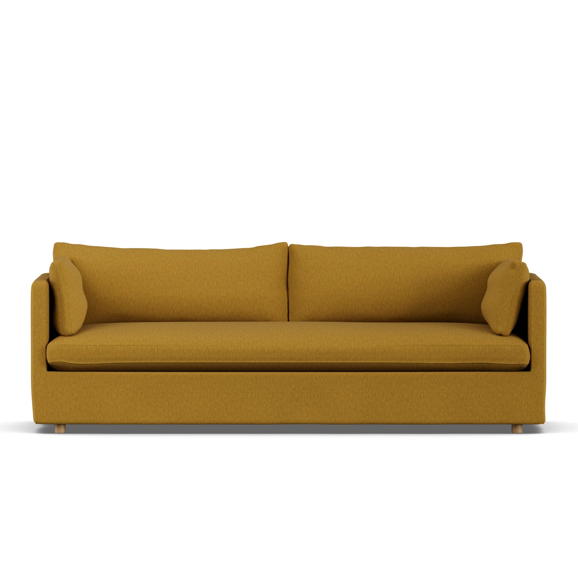 Linnevik sofa, Luiza Mustard 3972-hvitoljet eik, 4-seters, med skjørt 1898