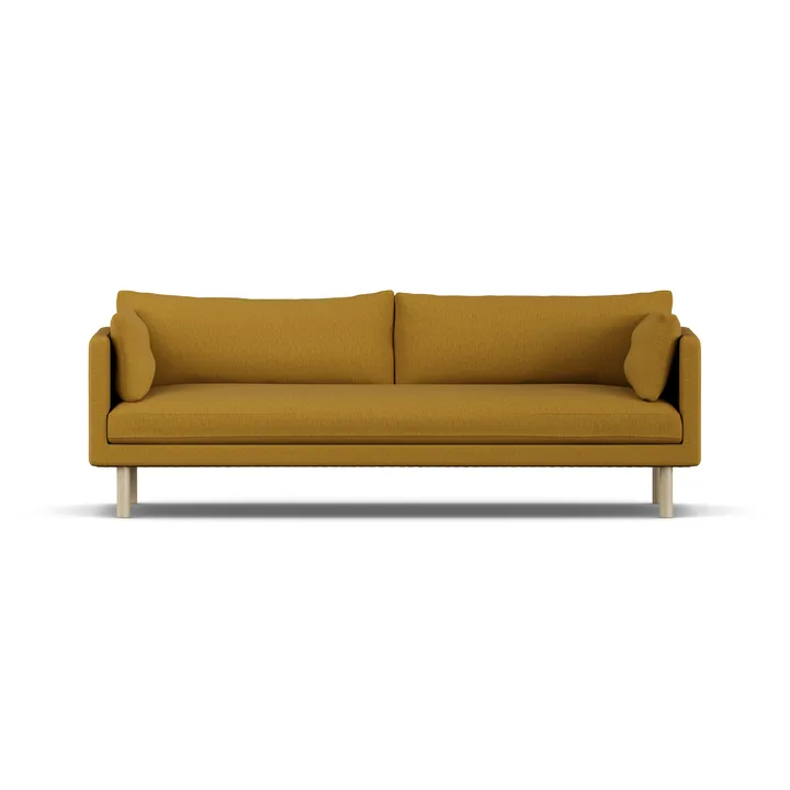 Linnevik sofa - Luiza Mustard 3972-hvitoljet eik, 4-seters, uten skjørt - 1898