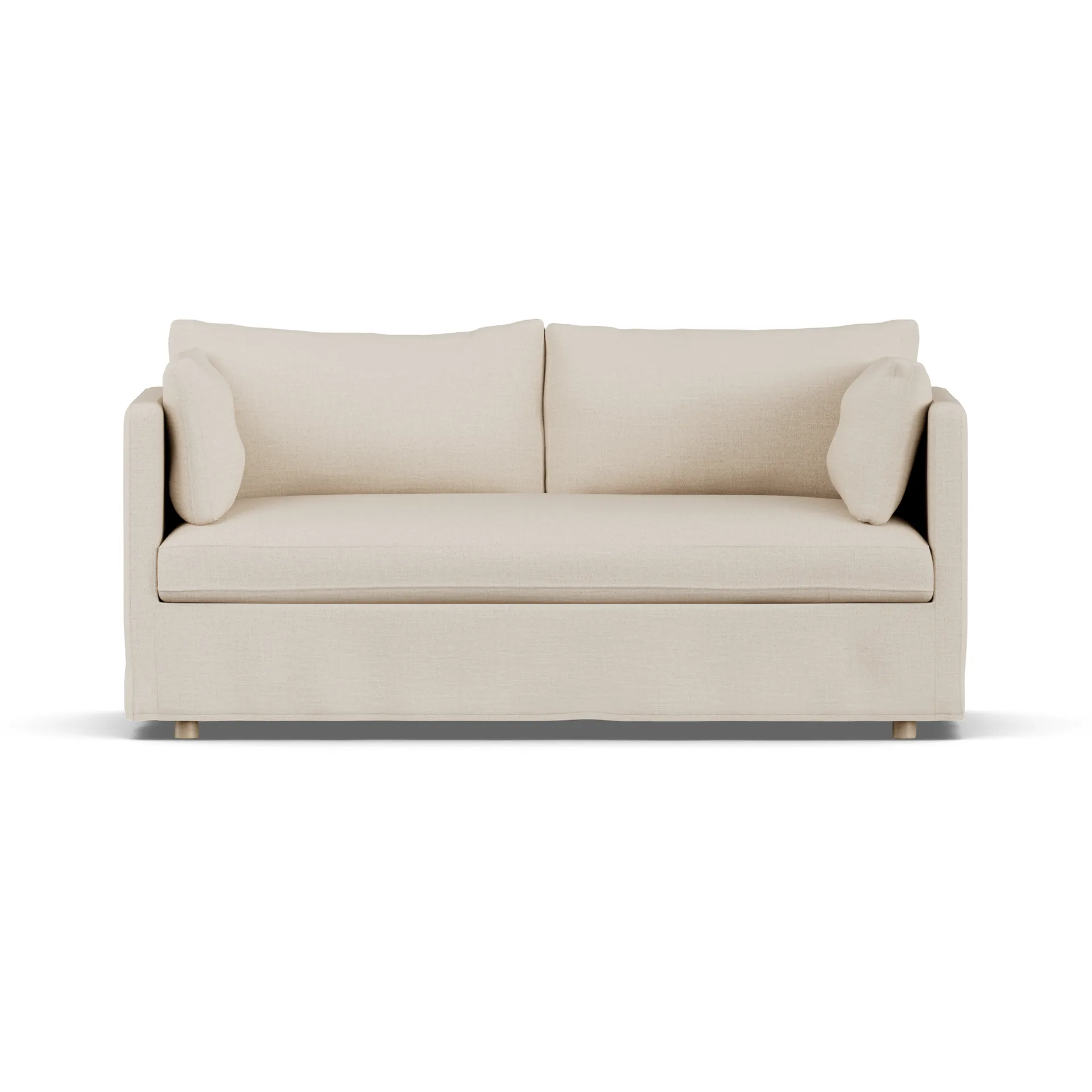 Linnevik sofa, Same Beige 6670-hvitoljet eik, 2-seters, med skjørt 1898