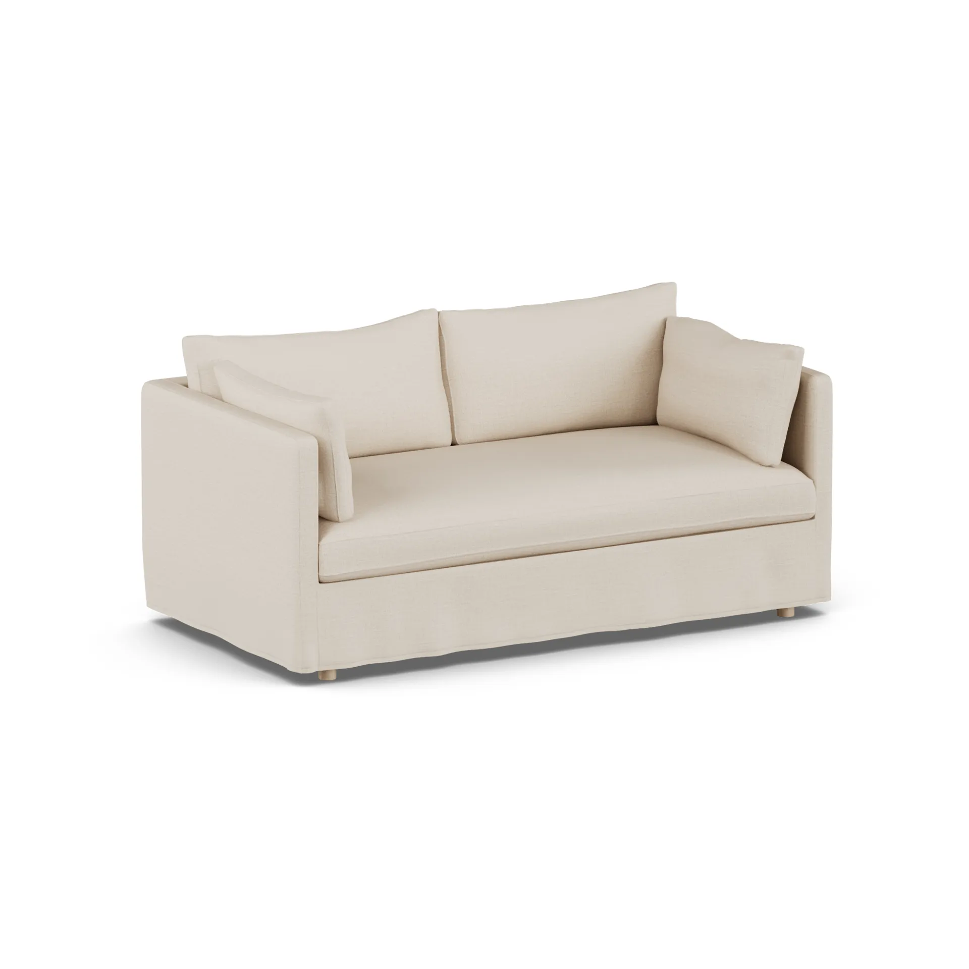 Linnevik sofa, Same Beige 6670-hvitoljet eik, 2-seters, med skjørt 1898