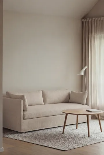 Linnevik sofa - Same Beige 6670-hvitoljet eik, 3-seters, med skjørt - 1898