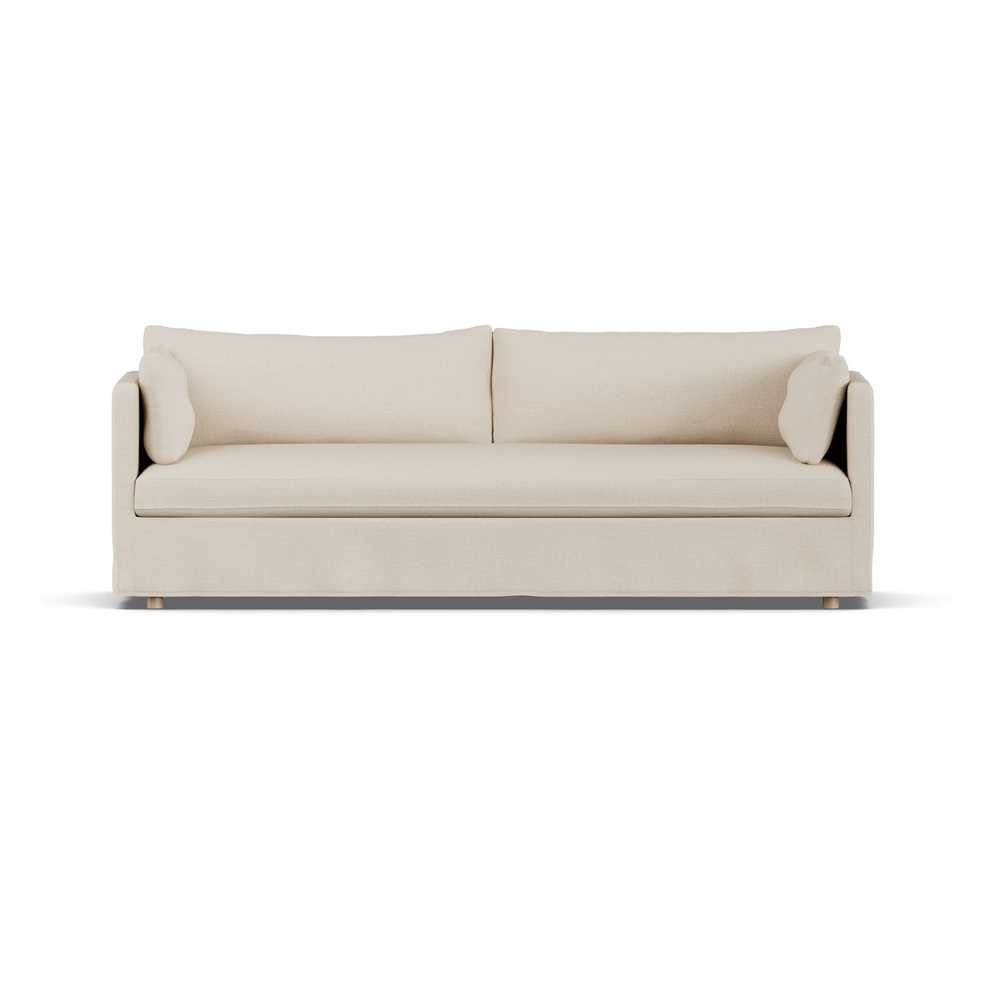 Linnevik sofa, Same Beige 6670-hvitoljet eik, 4-seters, med skjørt 1898
