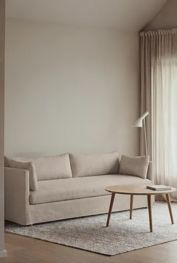 Linnevik sofa - Same Beige 6670-hvitoljet eik, 4-seters, med skjørt - 1898